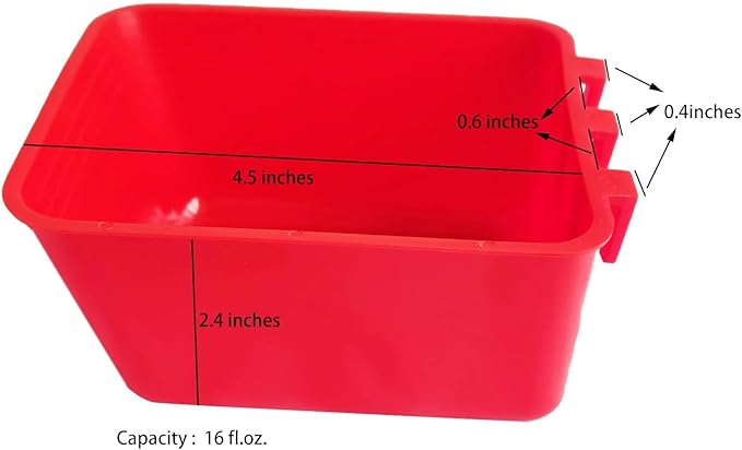 10 Pack Chicken Feeder Waterer Hanging 16 OZ Rabbit Water Cup Cage Bird Food Dishes Pigeon Feeding Watering Bowl with Hooks Bunny Poultry Coop Drinker Quail Seed Treats Dispenser