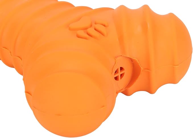 Pssopp Dog Bones Toy, Latex Squeaky Dog Toy,Pet Puppy Cat Squeaky Chewing Play Toys Bone Shaped Toys for Puppy (Orange)