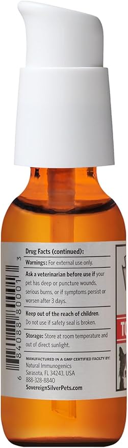 Sovereign Silver First Aid Gel for Pets - Topical Healing for Dogs and Cats, 1oz Pump Gel