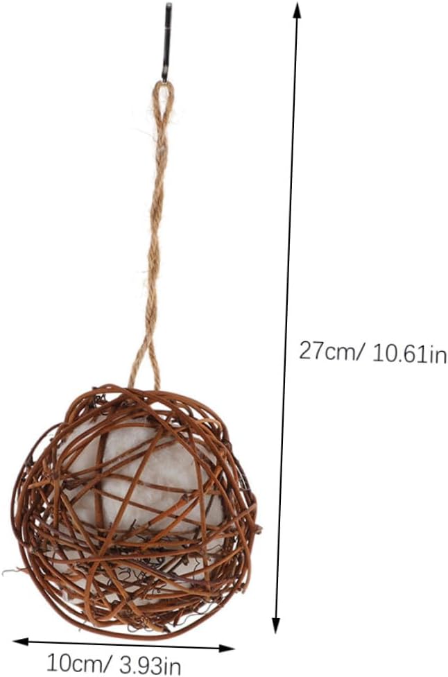 TOYANDONA 6pcs Natural Rattan Parrot Chewing for Small Birds Hanging Cage Accessories for Parakeets Cockatiels Enhancing Activity with Cotton Safe Bird