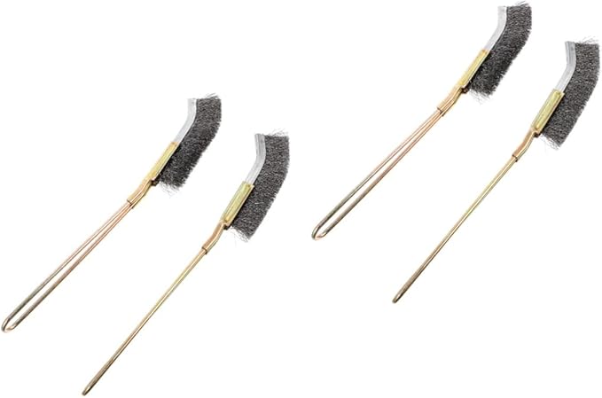 FOMIYES 4pcs Pet Bird Brush Copper Handle Wire Cleaning Tool for Bird Cage Maintenance Comfortable Grip for Easy Use for Parakeet and Macaw Owners