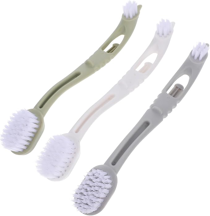VANZACK 3pcs Bird Cage Brush with Dual Heads Long Handle Cleaning Tool for Small Animal Cages for Thorough Maintenance and Easy Use