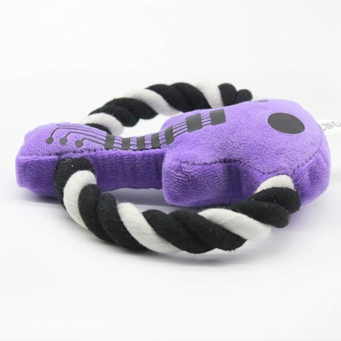 Cotton Rope Plush Guitar Squeaky Bite Toy for Dog Cat