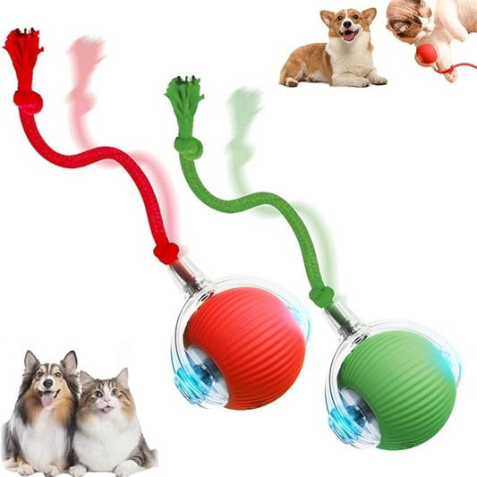 Interactive Cat Toy, 2026 New Cat Toy for Indoor Cats, Intelligent Rolling Ball Toys, Kitten Toys for Bored Indoor Cats/Dogs (Red+Green)