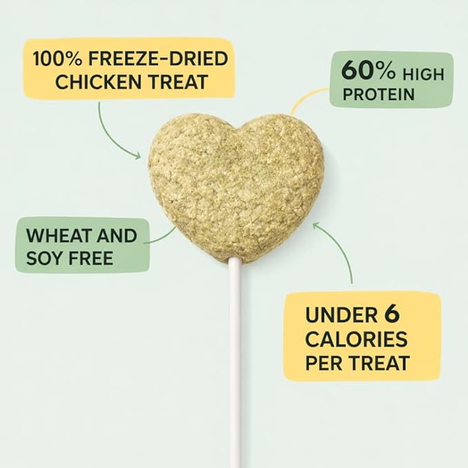 Freeze Dried Cat Treats Catnip Lollipops 12 Pops - High Protein Lickable Cat Nip Treats on Stick for Training Bonding - Cat Snacks No Artificial Flavors Preservatives for Kittens Cats All Ages