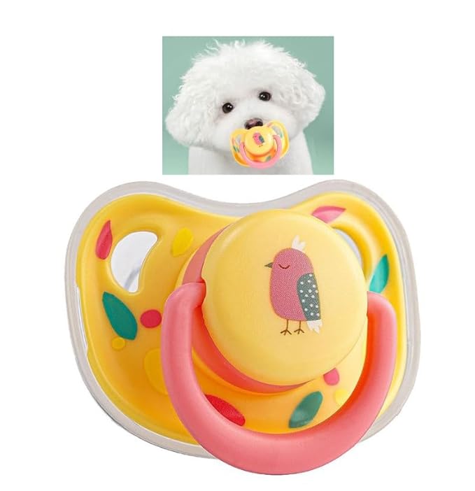 Pet Silicone Calming Pacifier, Dog Pacifiers for Small Dogs, Kitten Pacifiers, Puppy Teething Toys and Cat Chew Toys, Essential Pet Supplies, Puppy Essentials and Kitten Supplies (Chicks)