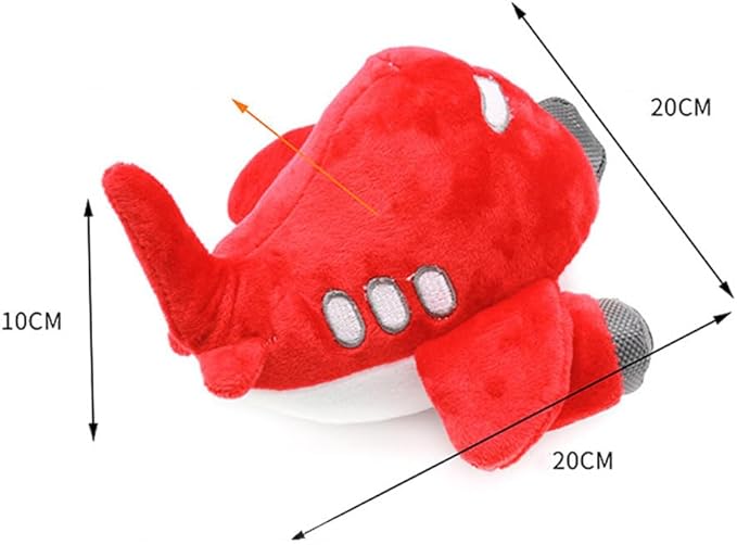 Angoily Plane Shape Squeaky Dog Chew Toy 7.87 Inch Interactive Pet Toy for Teeth Cleaning Bite Resistant Sound Playing Durable Chew for Dogs and Cats