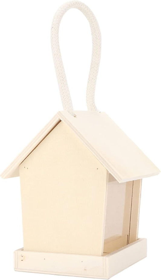 Bird Feeder Composite Wooden Board with Eaves Design for Easy Refill and Cleaning for Backyard Birding Supplies (Regular Square)