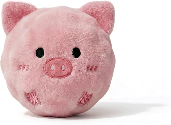 Fluffy Squeaky Pet Balls for Small Dogs and Cats (1, Piggy)