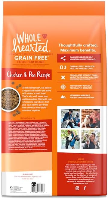 WholeHearted by Petco Grain Free All Life Stages Chicken & Pea Recipe Dry Dog Food 25 lbs.