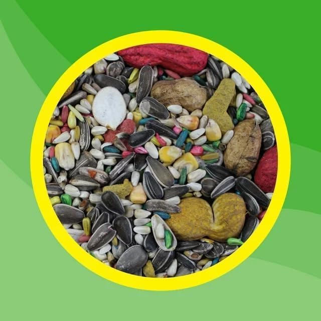 Pet Products Premium Parrot Bird Food Seeds with Probiotics, Natural Dry Bird Food Mix for Parrots, Macaws, Cockatoos, African Greys, and Conures, 8 lb Bag