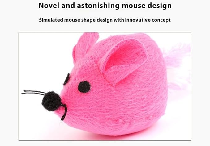 Catnip Mouse Toy, Long Tail Plush Mice for Cats, Interactive Hunting Toy for Indoor Cats, Colorful Soft Cat Toy with Catnip Inside (Yellow)