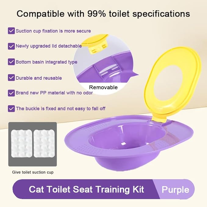 Cat Toilet Training Kit - Universals Reusable Cat Toilet Trainer,Removable Pet Toilet Training System,for Pet Cleaning Train