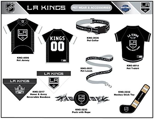 Pets First NHL Los Angeles Kings Leash for Dogs & Cats, Medium. - Walk Cute & Stylish! The Ultimate Hockey Fan Leash!, Medium (4 ft Long x 0.62 in Width) (KNG-3031-MD)
