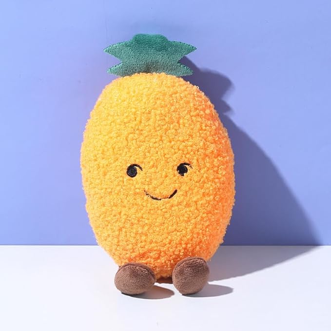 Plush Fruit-Shaped Pet Toy – Durable Squeaky & Bite-Resistant Dog and Cat Chew Toy for Teething and Self-Play (Watermelon)