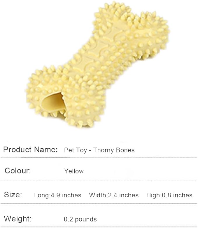 Pet Toys with Bone Shapes, Grinding Teeth Sticks, Cat and Dog Supplies, Stress Relieving Toys (Yellow)