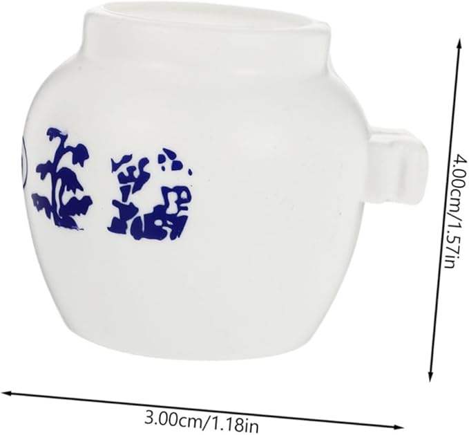 VOSAREA 5pcs Small Round Parrot Food Bowl Set with Blue and White Porcelain Pattern Bird Water Cup Bird Cage Feeder for Cockatiel Parakeet Pet Supplies