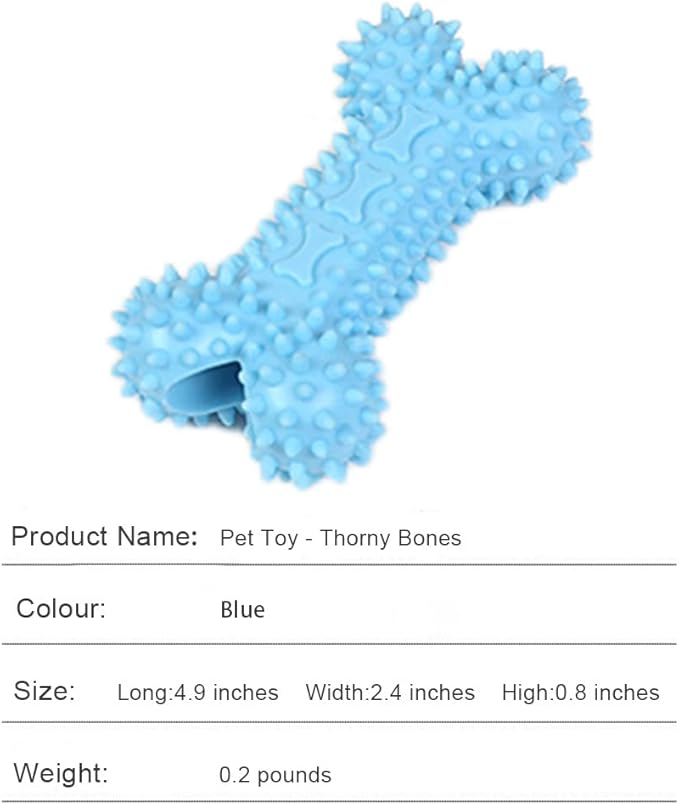 Pet Toys with Bone Shapes, Grinding Teeth Sticks, Cat and Dog Supplies, Stress Relieving Toys (Blue)