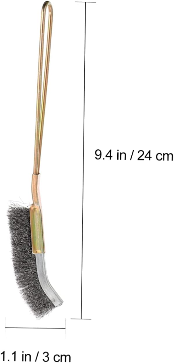 SUPVOX 2pcs Bird Cage Cleaning Brush Handle Copper and Wire Design for Daily Cleaning Cages Convenient Hanging for Easy Storage
