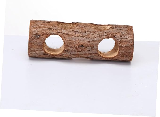Hamster Wooden Tree Hole 2pcs (15cm 20cm) Natural Chew Tunnel for Small Pets Rabbit Ferret Bird Cage Accessories
