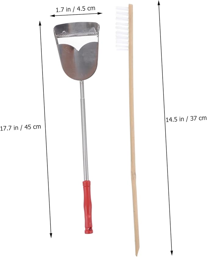 GANAZONO 2pcs Bird Cage Cleaning Tools Set Parrot Cage Brush Bird Poop Shovel for Easy Daily Maintenance of Pets Habitats