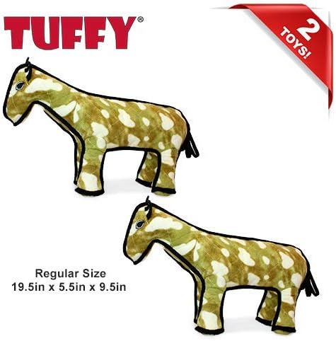 TUFFY - World's Tuffest Soft Dog Toy -Barnyard- Multiple Layers. Made Durable, Strong & Tough. Interactive Play (Tug, Toss & Fetch). Machine Washable & Floats. (Horse, Large 2 Pack)