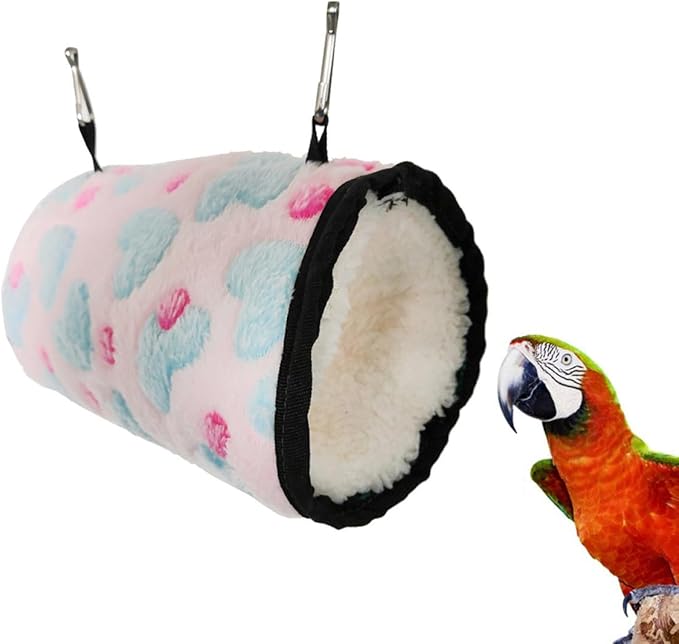BESPORTBLE Hamster Hanging Hammock Bed Plush Warm Nest Sleeping Sack 17x10cm for Small Pets Parrot Bird Cage Accessory Random Color