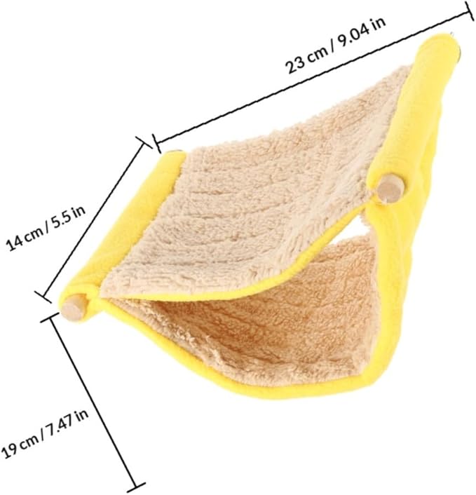 Unomor Small Animal Hammock Dual Layer Hanging Sleeping Nest Soft Plush Bed for Hamsters Parakeets and Birds Cage Accessory