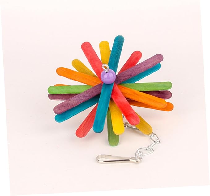 Abaodam 2pcs Parrot Bite Hanging Colorful Block Chew Strings Sturdy Bird for Cage Accessories Suitable for Parrots and Small Birds