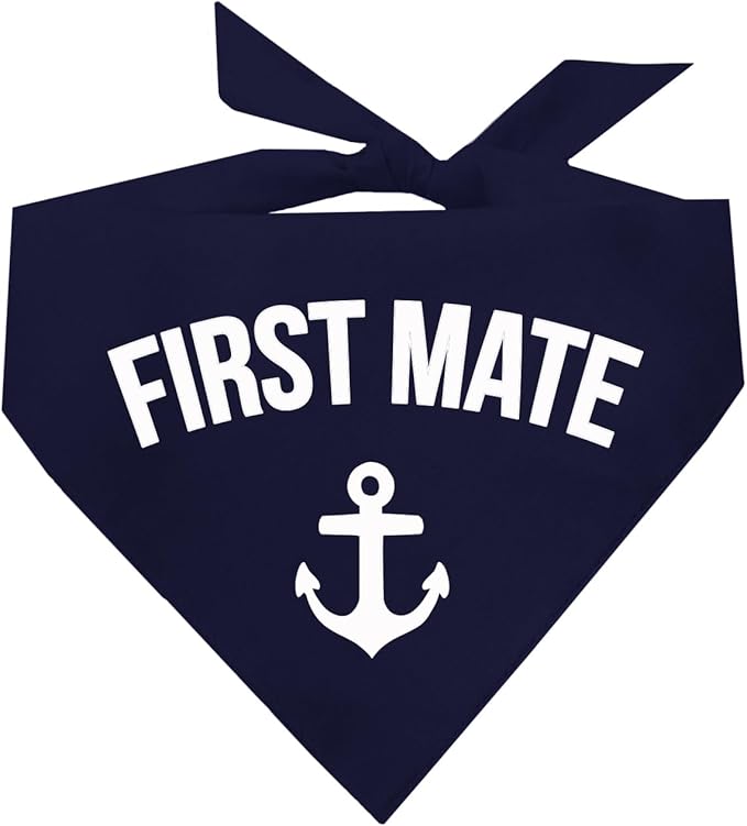 First Mate Summer Boat Dog Matching Dog Bandanas (264 Navy OS)