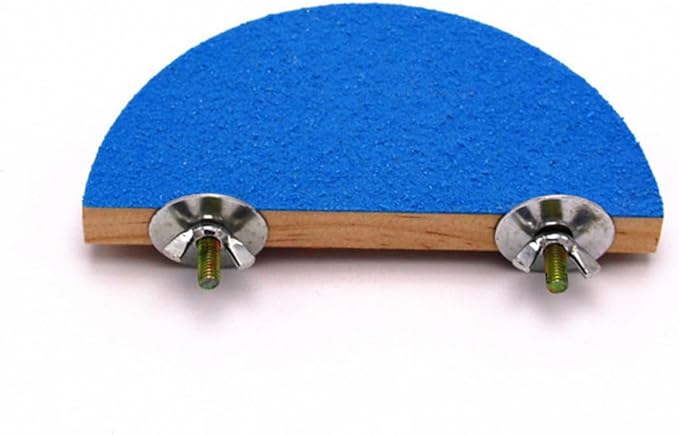 BESPORTBLE 2pcs Semicircle Frosted Wood Parrot Stand Small Animal Platform for Hamsters Gerbils and Birds Easy to Install Random Colors Paw Grinding and Play Area