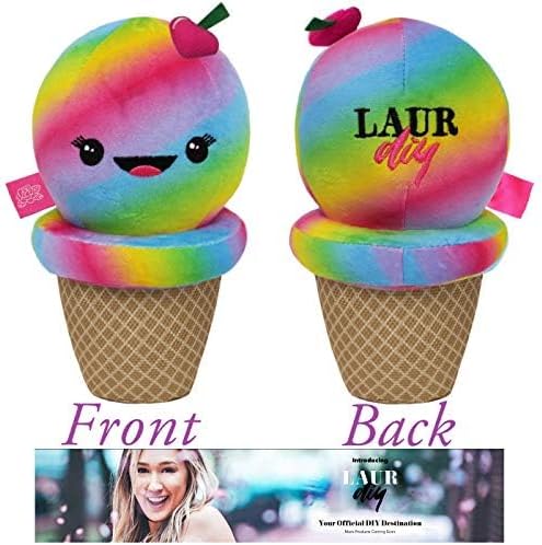 Pets First LaurDIY Ice Cream Cone Plush Pet Toy with Rope & Squeaker - LAURDIY Super Cute Dog Nylon Toy