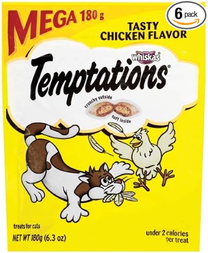 Whiskas Temptations Chicken Flavor Cat Treats (Pack of 6)