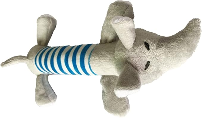 Zerodis Soft Stuffed Animal Shape Dog Chew Toy, Teeth Grinding Toy for Puppies and Cats, Fun Interactive Game (Elephant)