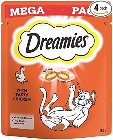 Dreamies Cat Treats Chicken Mega Pack 180g (Pack of 4)