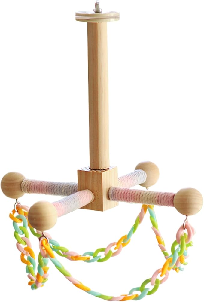 Bird Cage Swing | Small Pet Cage Wooden Swing Toy | Gerbil Exercise Climbing Toy,for Ferret Hamster Guinea Small Animal Gerbil Hedgehog Parakeet Cockatiel Conure