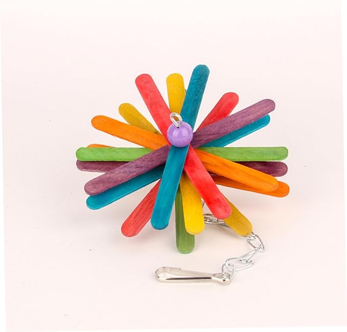 BESPORTBLE 2pcs Parrot Bite Colorful Hanging Block Chew String Bird for Cage Accessory Teeth Grinding Suitable for Parrots and Small Birds