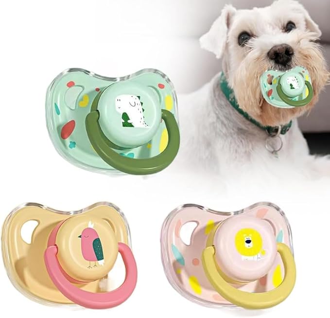 3pcs Pet Dog Silicone Pacifier, Cat Pets Teeth Gringding Toys Pacifier Chew Toy Pet Silicone Pacifier, Chew Toys for Small Dogs, Cat Pacifier for Kittens, Puppy Pacifier for Small Dogs (Medium)