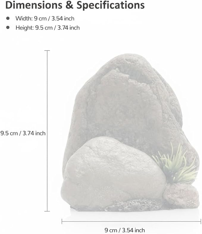 Mipukbay Small Aquarium Decor Rock, Resin Fish Tank Artificial Stone Ornament for Freshwater/Saltwater, Safe Landscape Hideout for Betta Fish, Goldfish and Aquatic Pets