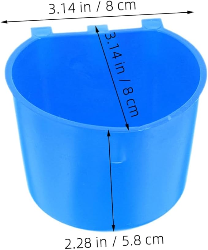 8pcs Hanging Bird Cage Cups Durable Pet Food and Water Bowls for Small Animals Easy to Install and Remove for Rabbits Birds and More Blue