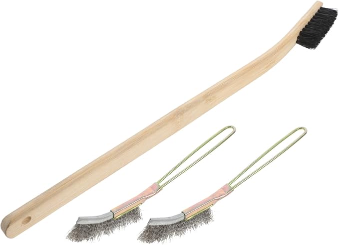 3pcs Bird Cage Cleaning Brush Wooden Handle Gentle Soft Bristles for Parrot Cage Maintenance Portable and Multi-Purpose Pet Cleaning Tool