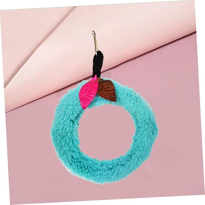 BESPORTBLE Small PET Plush Ring Leaves Parrot Swing Toy Bird Cage Decor for Parakeets and Small Birds Sturdy Hanging Circular Toy Colorful Leaves