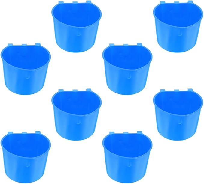 HANABASS 8pcs Bird Cage Water Bowl Hanging Feeder for Guinea Pigs Rabbits Chickens Small Pet Bowl Portable