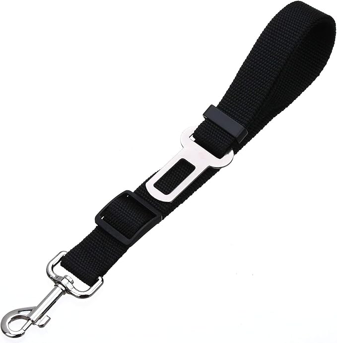 Elisel 2 Packs Adjustable Length Pet Dog Cat car seat Belt Pet seat Belt Pet Accessories for Dogs Cats and Pets (Blue Black)