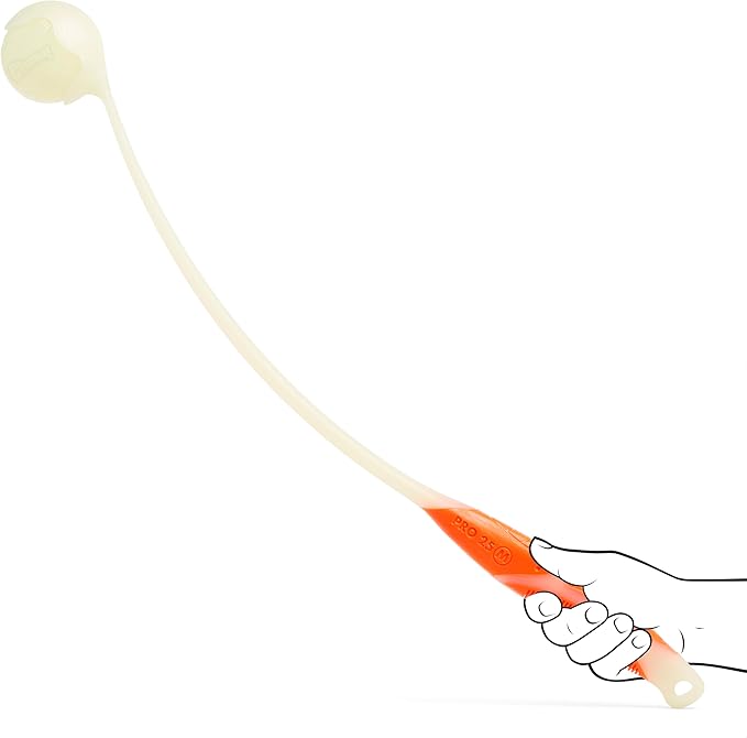Chuckit! Pro Fetch Toy Dog Ball Launcher For Dogs; Compatible With Any Medium Chuckit! Medium Size 25 Inch + Glow Ball