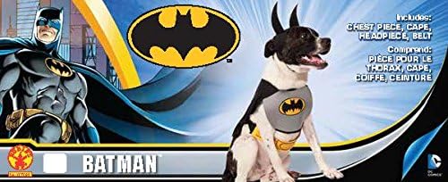 Rubie's Adult Classic Batman Pet Costume, Black/Gray, S Neck 12 Girth 17 Back 11 US (Pack of 2)