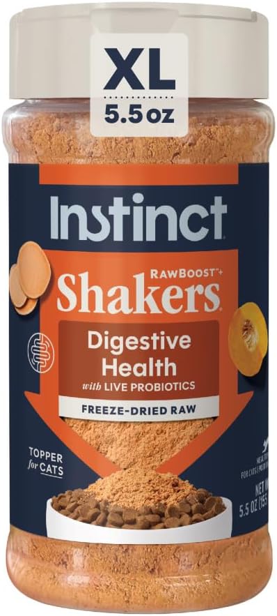 Instinct Raw Boost Shakers, Freeze-Dried Powder, Cat Food Topper, Chicken - Gut Health, 5.5 oz. Bottle