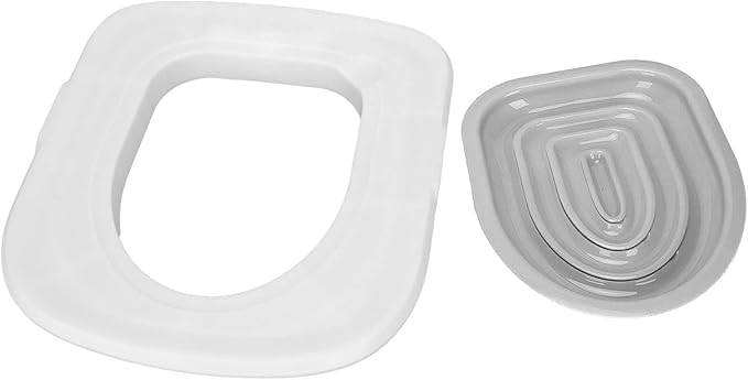 Cat Toilet Training System, Professional Teach Cat to Use Toilet Cat Toilet Training Kit Universal Reusable Kitty Toilet Trainer Urinal Seat with Design Blue Tray (White Tray, 1 Gray Inner Support)