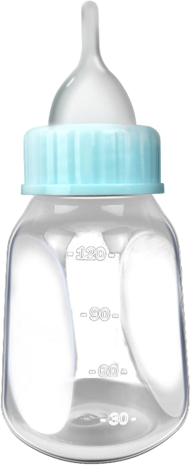 Pet Feeding Bottle Kit - 4 Oz Milk Water Dispenser - Nipple Brush Set - Suitable for Kittens, Puppies, Small Dogs - Leak Proof, Silicone Materials