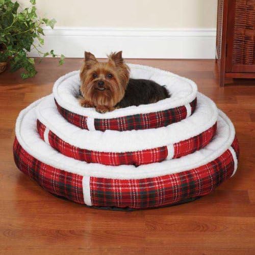 Slumber Pet Yuletide Tartan Pet Bed, Large, Red